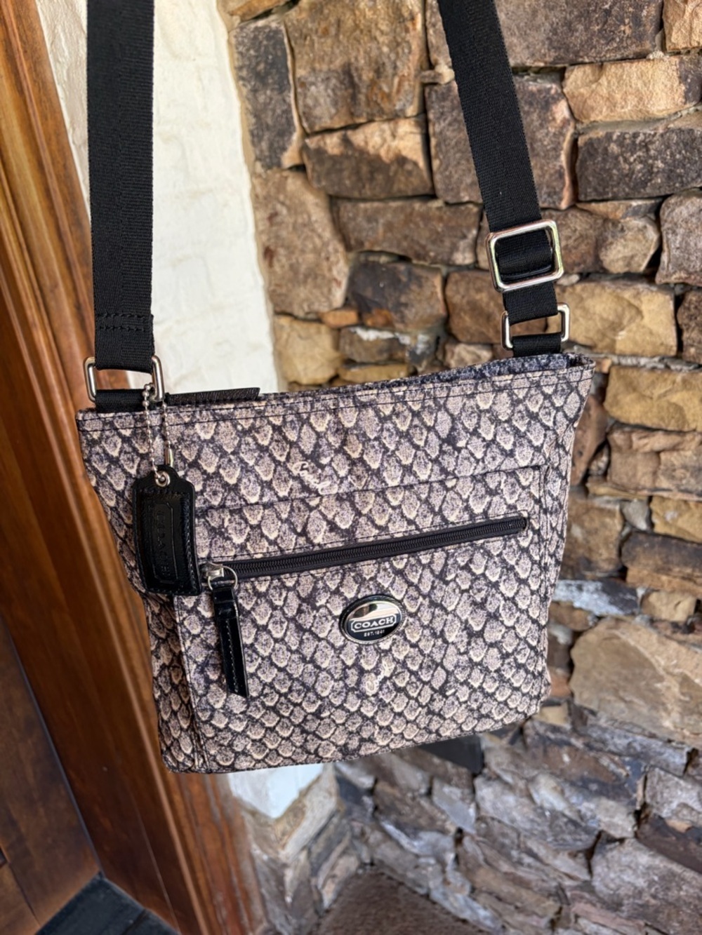 Coach Snake-Print Nylon Crossbody Bag - Picture 14 of 15